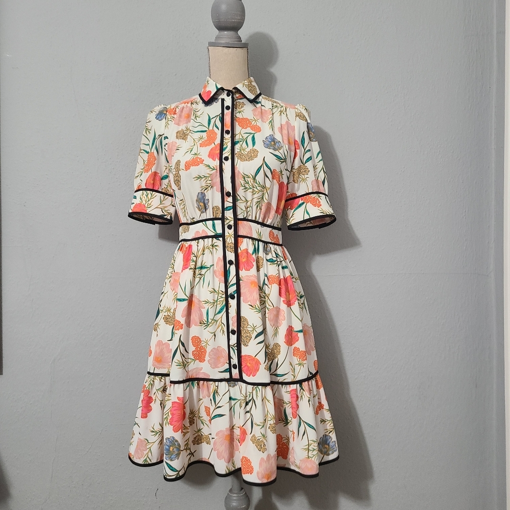 Kate Spade Picnic Perfect Blossom Fluid Shirtdress Size‎ 0